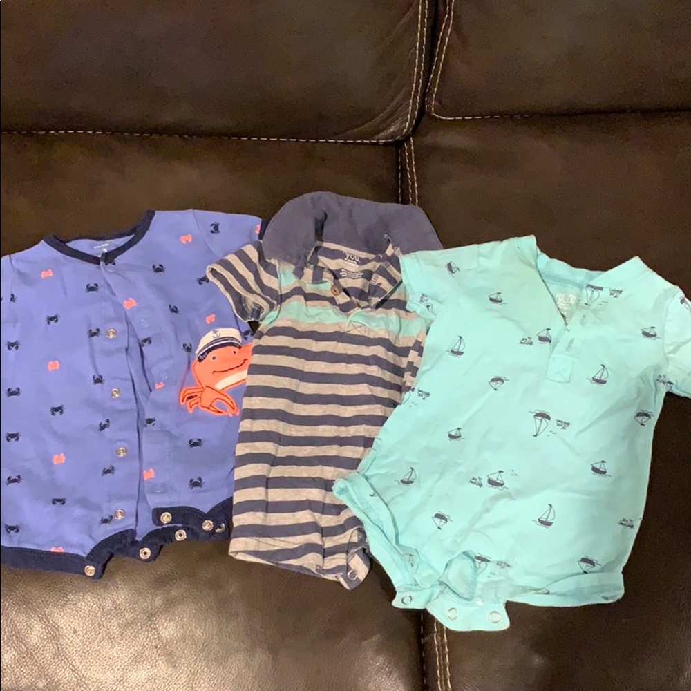 3 Nautical Themed Carter’s Rompers